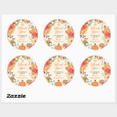 Fall Bow Boho Kürbis Blumenkohl Danke Babydusche Runder Aufkleber (Blatt)