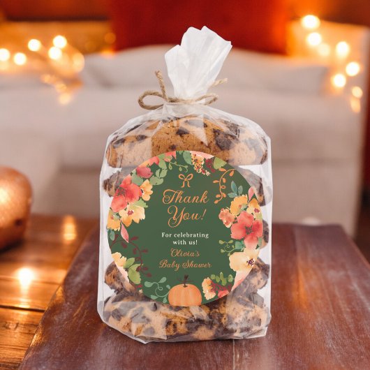 Fall Bow Boho Kürbis Blumenkohl Danke Babydusche Runder Aufkleber