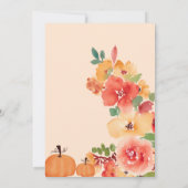 Fall Bow Boho Kürbis Blumenpfirsichdusche Dankeskarte (Rückseite)