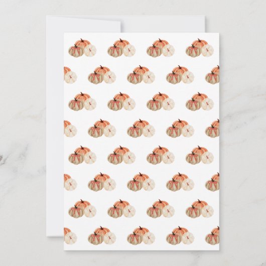 Fall Bow Boho Pumpkin Babydusche Einladung (Rückseite)