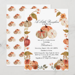 Fall Bow Boho Pumpkin Babydusche Einladung
