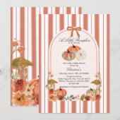 Fall Bow Boho Pumpkin Babydusche Einladung (Vorne/Hinten)