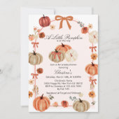 Fall Bow Boho Pumpkin Babydusche Einladung (Vorderseite)