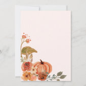 Fall Bow Boho Pumpkin Babydusche Einladung (Rückseite)