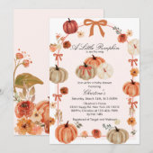 Fall Bow Boho Pumpkin Babydusche Einladung (Vorne/Hinten)