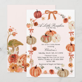 Fall Bow Boho Pumpkin Babydusche Einladung