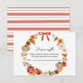 Fall Bow Boho Pumpkin Babydusche Enclosure Card Begleitkarte (Vorne/Hinten)