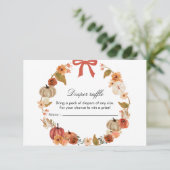 Fall Bow Boho Pumpkin Babydusche Enclosure Card Begleitkarte (Stehend Vorderseite)