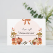Fall Bow Boho Pumpkin Babydusche Enclosure Card Begleitkarte (Stehend Vorderseite)