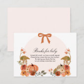 Fall Bow Boho Pumpkin Babydusche Enclosure Card Begleitkarte (Vorne/Hinten)