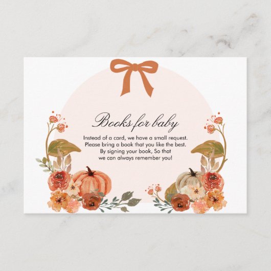 Fall Bow Boho Pumpkin Babydusche Enclosure Card Begleitkarte (Vorderseite)