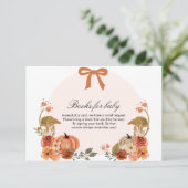 Fall Bow Boho Pumpkin Babydusche Enclosure Card Begleitkarte (Stehend Vorderseite)