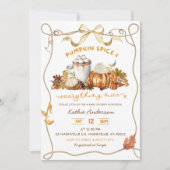 Fall Bow Coquette Pumpkin Gewürz Einladung (Vorderseite)