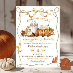 Fall Bow Coquette Pumpkin Gewürz Einladung