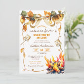 Fall Bow Coquette s'more bridal shower invitation Einladung (Stehend Vorderseite)