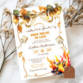 Fall Bow Coquette s'more bridal shower invitation Einladung
