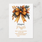 Fall Bow Girl Baby Duwer Raffle Diapper Begleitkarte (Vorderseite)
