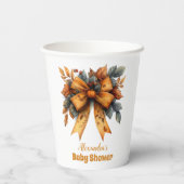 Fall Bow Girl Babydusche Pappbecher (Rückseite)