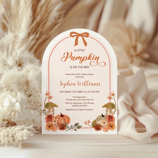 Fall Bow Little Pumpkin Girl Babydusche Einladung
