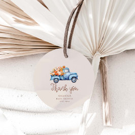 Fall Boy Baby Dusche Blue Pumpkin Truck Geschenkanhänger