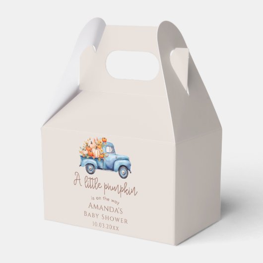 Fall Boy Baby Dusche Blue Pumpkin Truck Geschenkschachtel (Vorderseite)