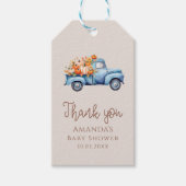 Fall Boy Baby Dusche Pumpkin Truck Vielen Dank Geschenkanhänger (Vorderseite)
