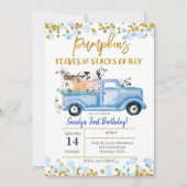Fall Boy Farm Blue Pumpkin Truck Geburtstag Einladung (Vorderseite)