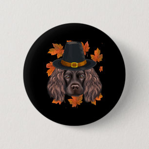 Fall Boykin Spaniel Pilgrim Erntedank Button