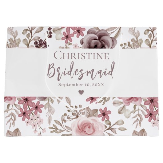 Fall Brautparty Bridesmaid Minimalistisch Große Geschenktüte (Vorderseite)