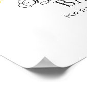 Fall Brautparty Bubbly Bar Pop Fizz Clink Zeichen Poster (Ecke)