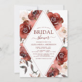 Fall Brautparty Burnt Orange Floral Einladung (Vorderseite)