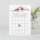 Fall Brautparty Floral Bingo Einladung (Stehend Vorderseite)