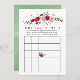 Fall Brautparty Floral Bingo Einladung