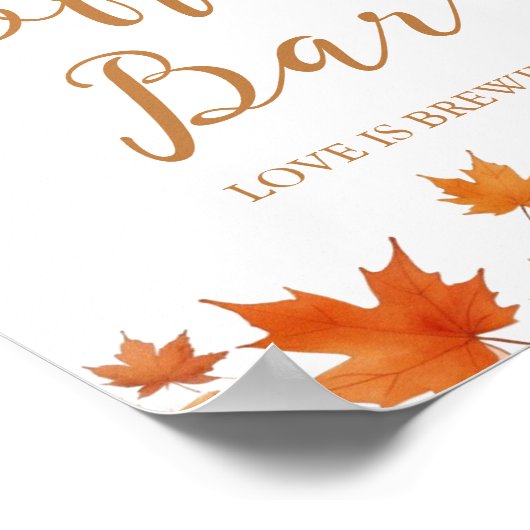 Fall Brautparty Kaffee Bar Poster (Ecke)