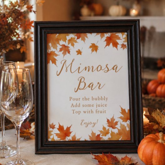 Fall Brautparty Mimosa Bar Poster