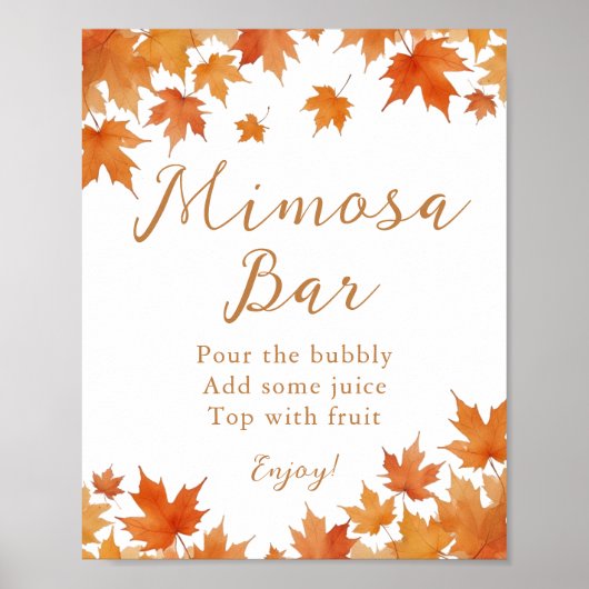 Fall Brautparty Mimosa Bar Poster (Vorne)