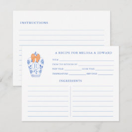 Fall-Brautparty-Monogramm-Rezept-Karte Einladung