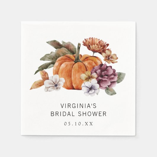 Fall Brautparty Napkins Serviette (Vorderseite)