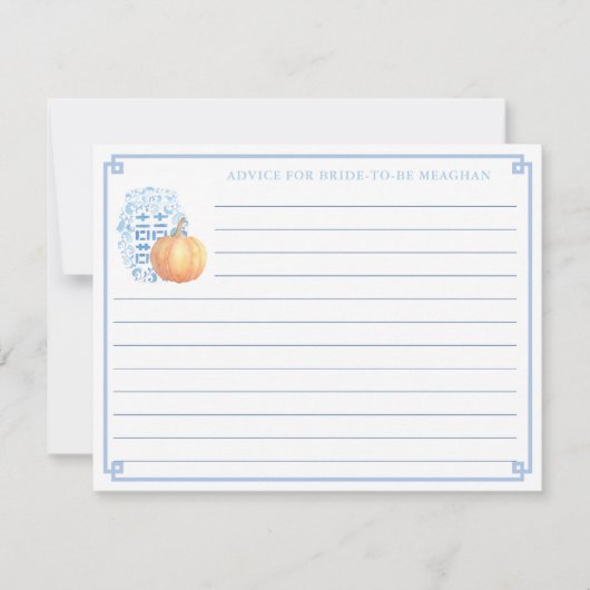 Fall Brautparty Pumpkin-Ratschlag für die Bride Ca Einladung (Vorderseite)