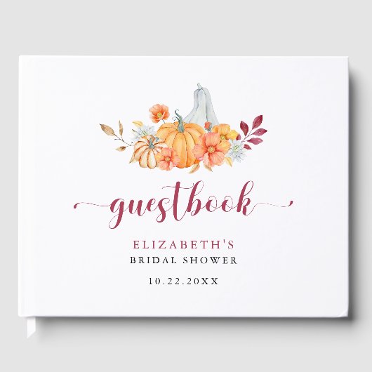 Fall-Brautparty-Pumpkin-Skript Gästebuch (Vorderseite)