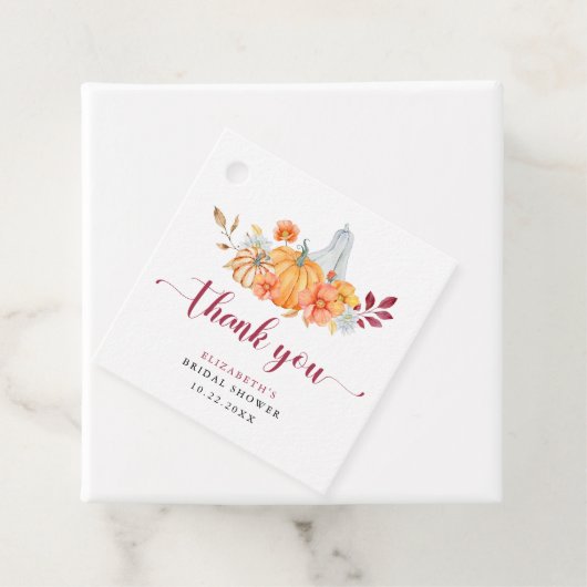 Fall Brautparty Pumpkin-Skript Vielen Dank Geschenkanhänger (Beispiel)