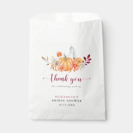 Fall Brautparty Pumpkin-Skript Vielen Dank Geschenktütchen (Vorderseite)