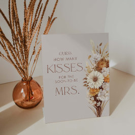 Fall Brautparty raten, wie viele Küsse Sockelschild