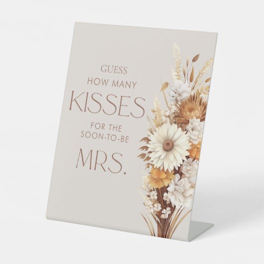 Fall Brautparty raten, wie viele Küsse Sockelschild (Vorderseite)