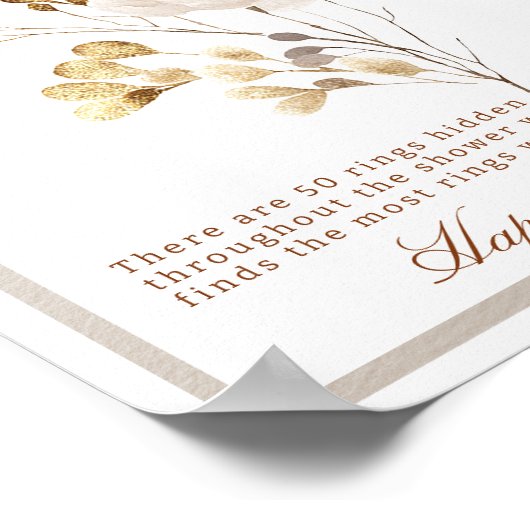 Fall-Brautparty-Ring-Jagd-Spielzeichen Poster (Ecke)