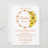 Fall Brautparty Sonnenblume Thema Einladung (Vorderseite)