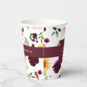 Fall Brautparty Sonnenblumen und Rose Pappbecher (Rechts)