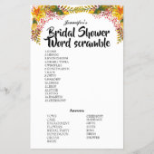 Fall Brautparty Word Scramble Game Flyer (Vorne)