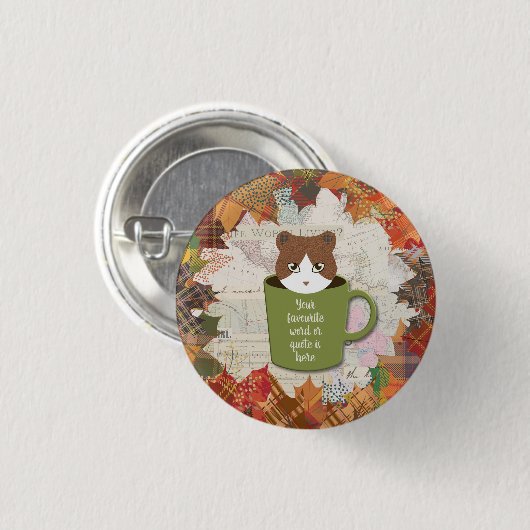 Fall Break Cat Button (Vorne & Hinten)