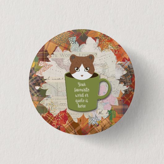 Fall Break Cat Button (Vorderseite)